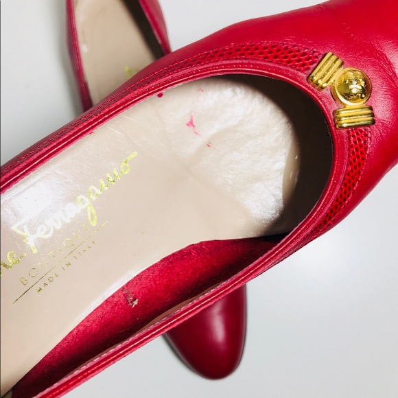 Salvatore ferragamo boutique red vintage heels - Picture 3 of 8